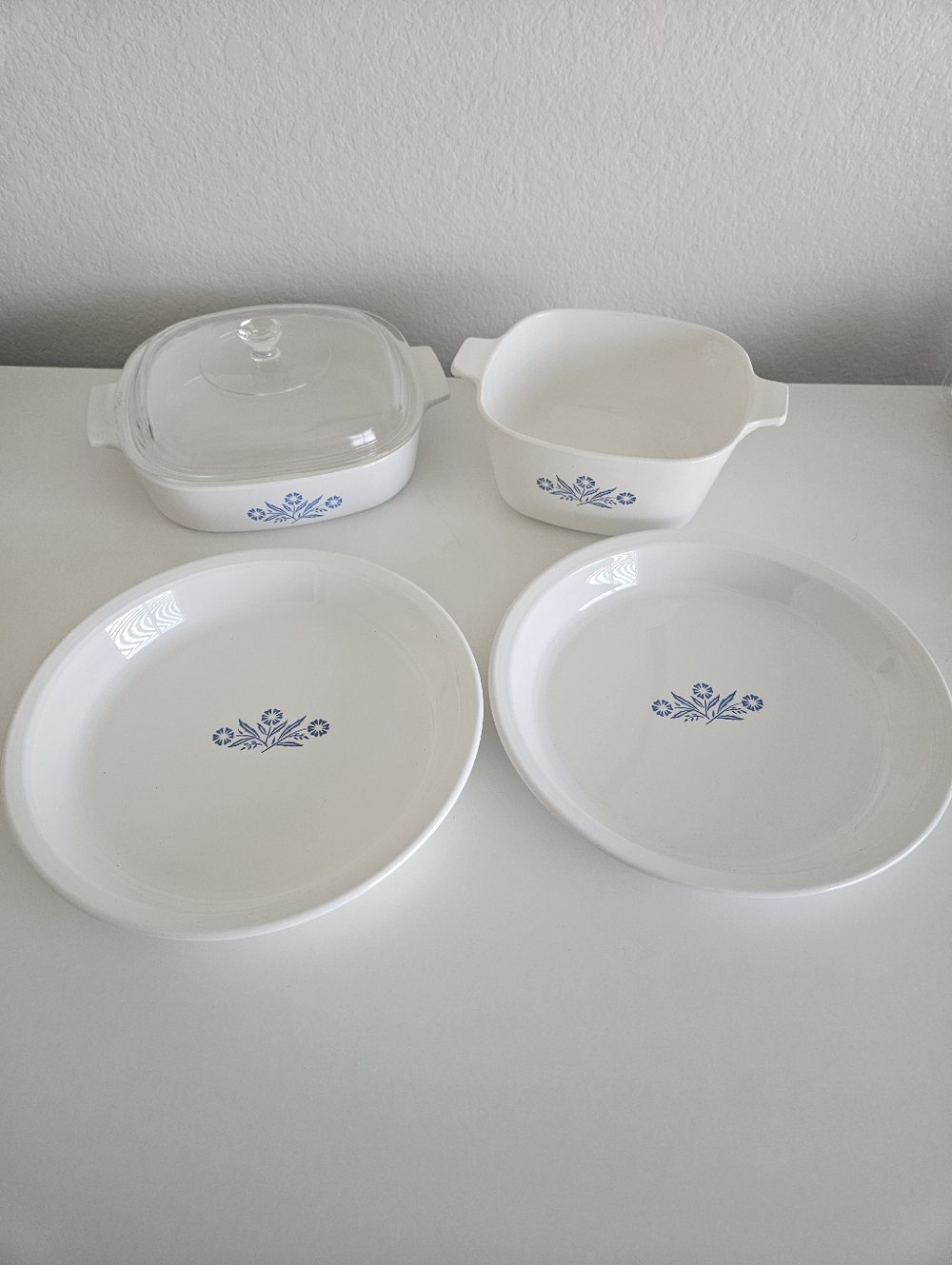 Corning Ware Blue Cornflower Made In USA 70s 80s Flower Pryoceram Cookware